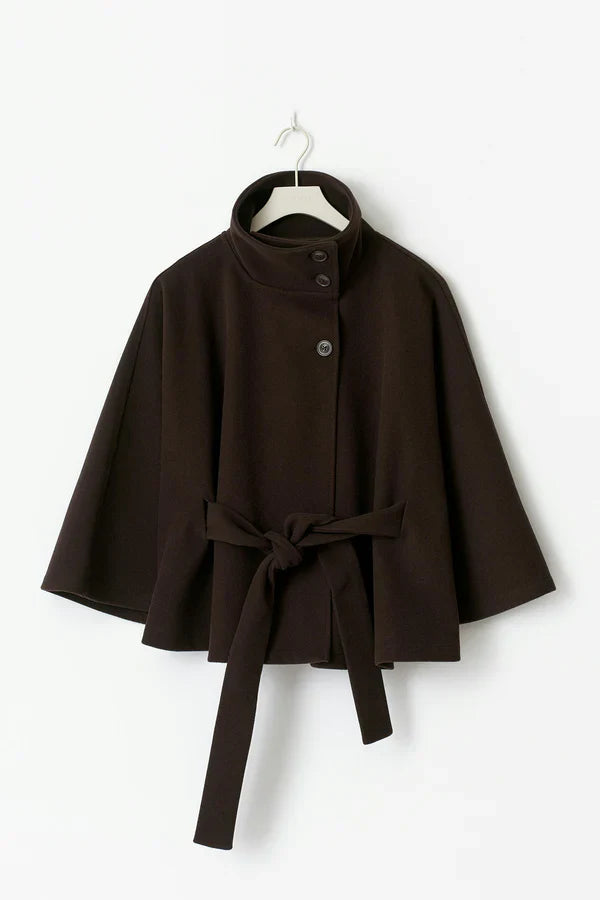 Elegante Gürtel-Cape-Jacke