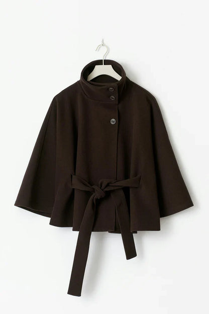 Elegante Gürtel-Cape-Jacke
