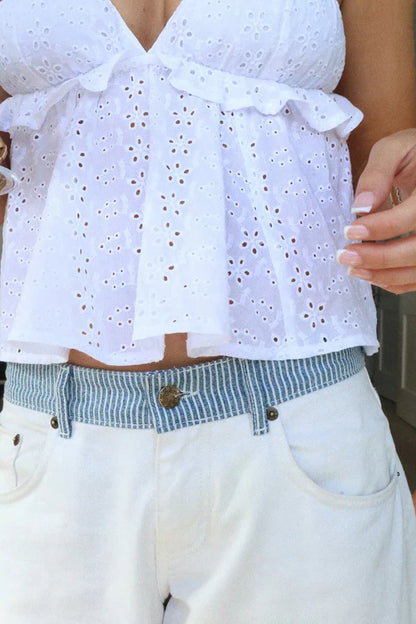 Jeans blancs coupe large