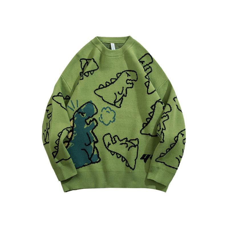 Pull en maille dinosaure rétro