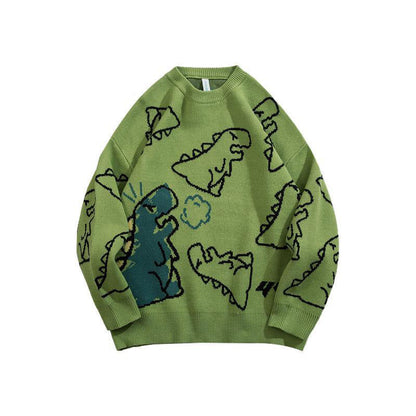 Pull en maille dinosaure rétro