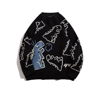 Pull en maille dinosaure rétro