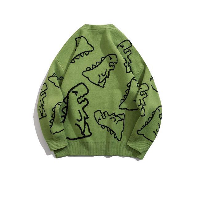 Pull en maille dinosaure rétro