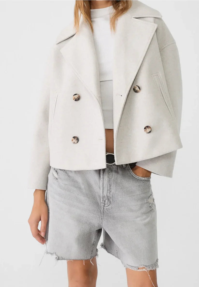 Kurze zweireihige Wolljacke