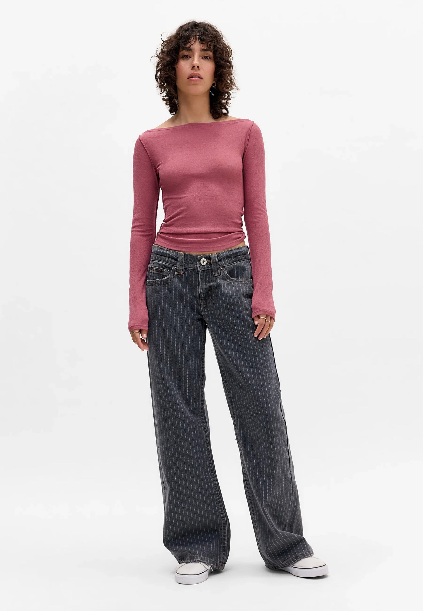 Jeans mit grauen Streifen