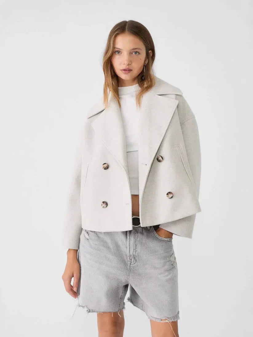 Kurze zweireihige Wolljacke