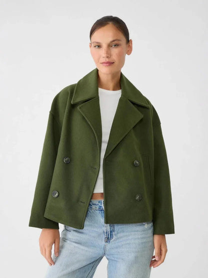 Kurze zweireihige Wolljacke