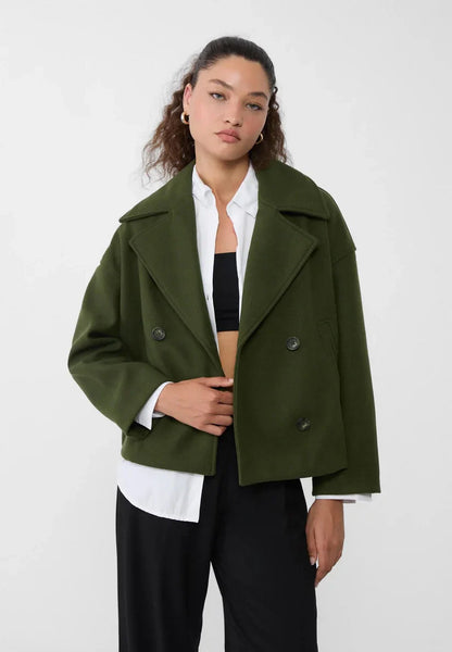 Kurze zweireihige Wolljacke