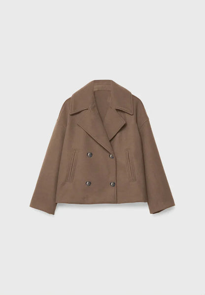 Kurze zweireihige Wolljacke