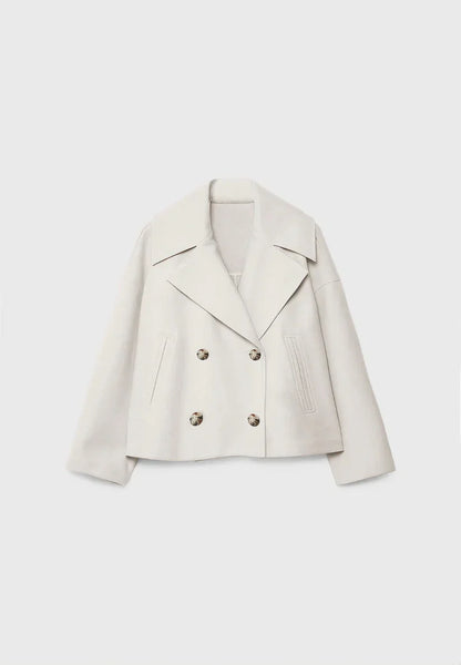 Kurze zweireihige Wolljacke