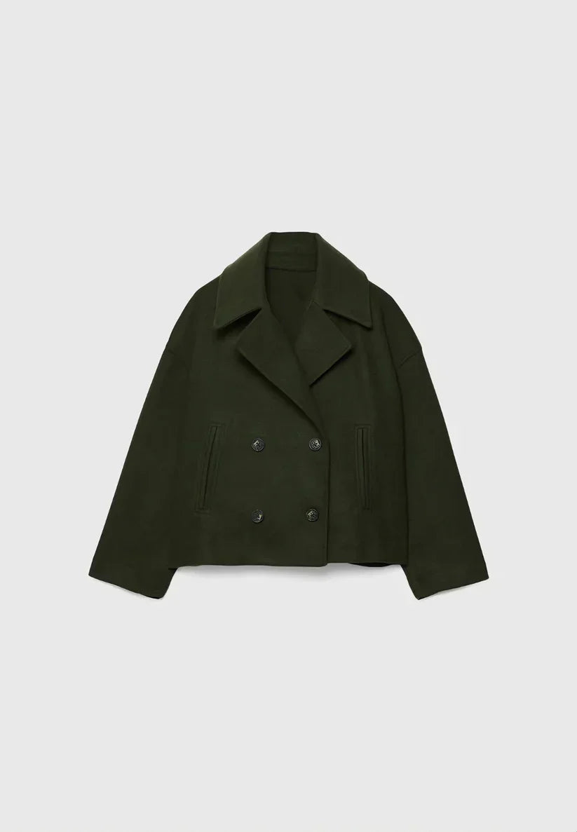 Kurze zweireihige Wolljacke