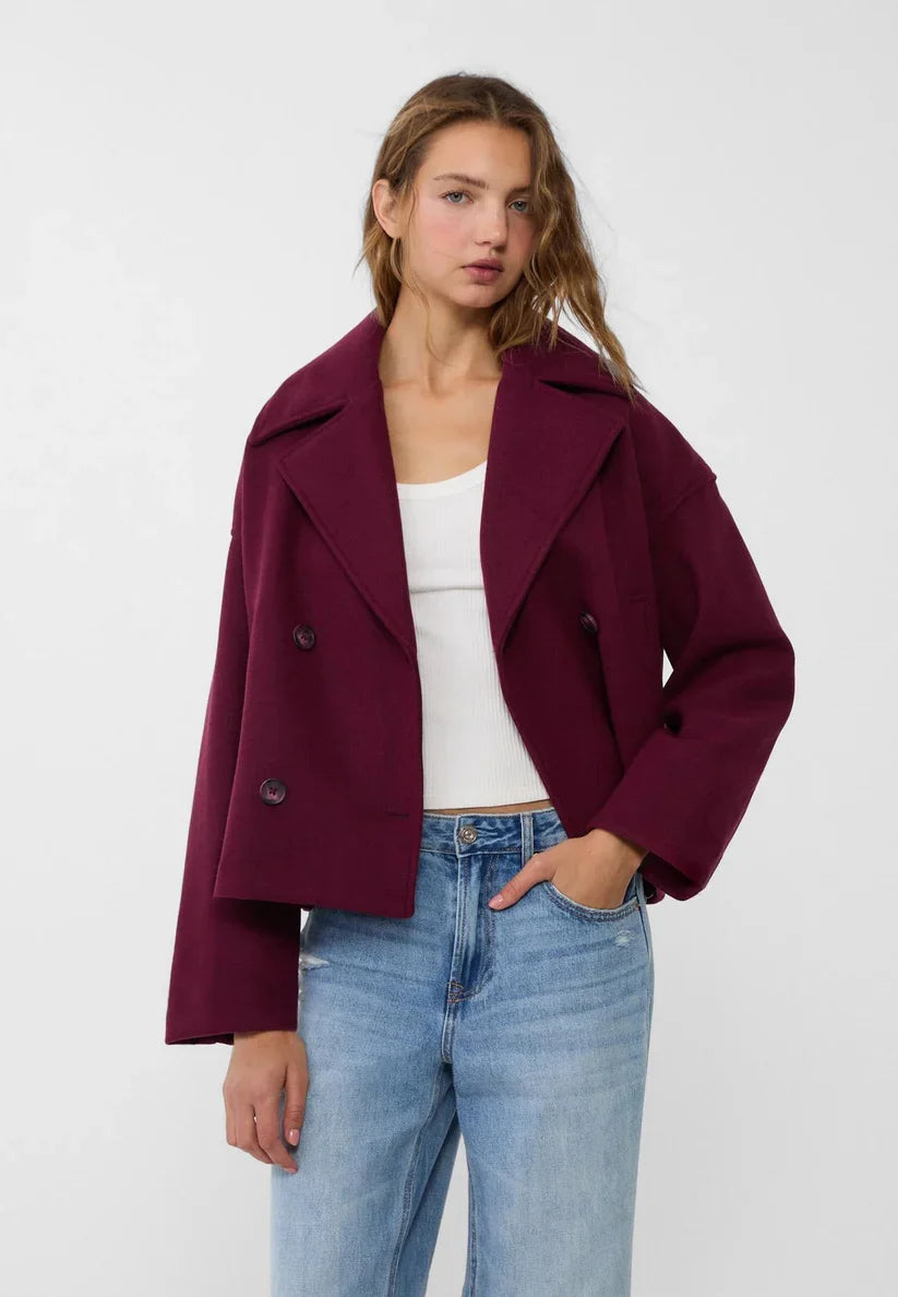 Kurze zweireihige Wolljacke