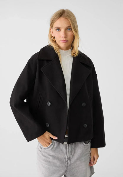 Kurze zweireihige Wolljacke