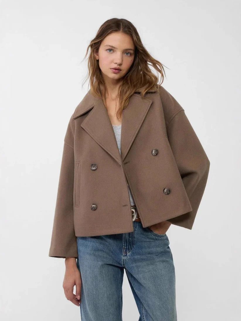 Kurze zweireihige Wolljacke