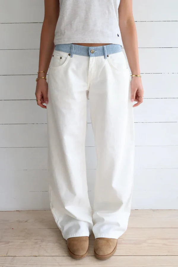 Jeans blancs coupe large