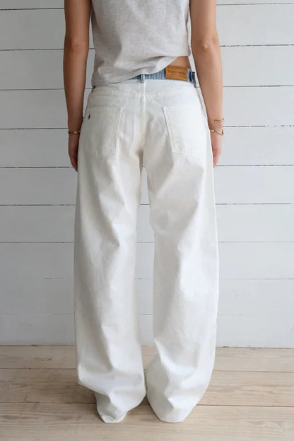 Jeans blancs coupe large