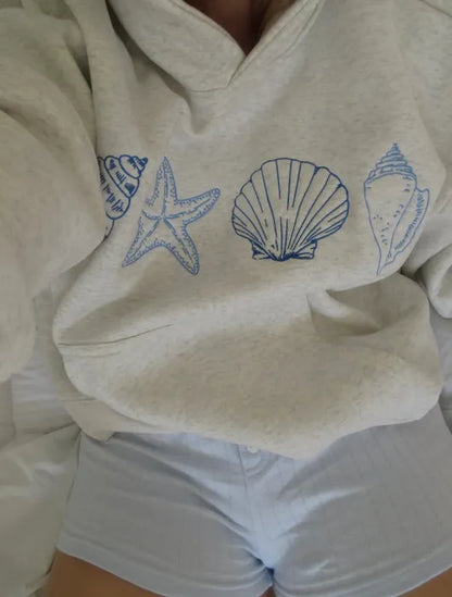 Kapuzenpulli „Muschel-Gelassenheit“
