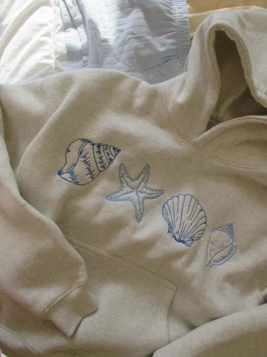 Kapuzenpulli „Muschel-Gelassenheit“